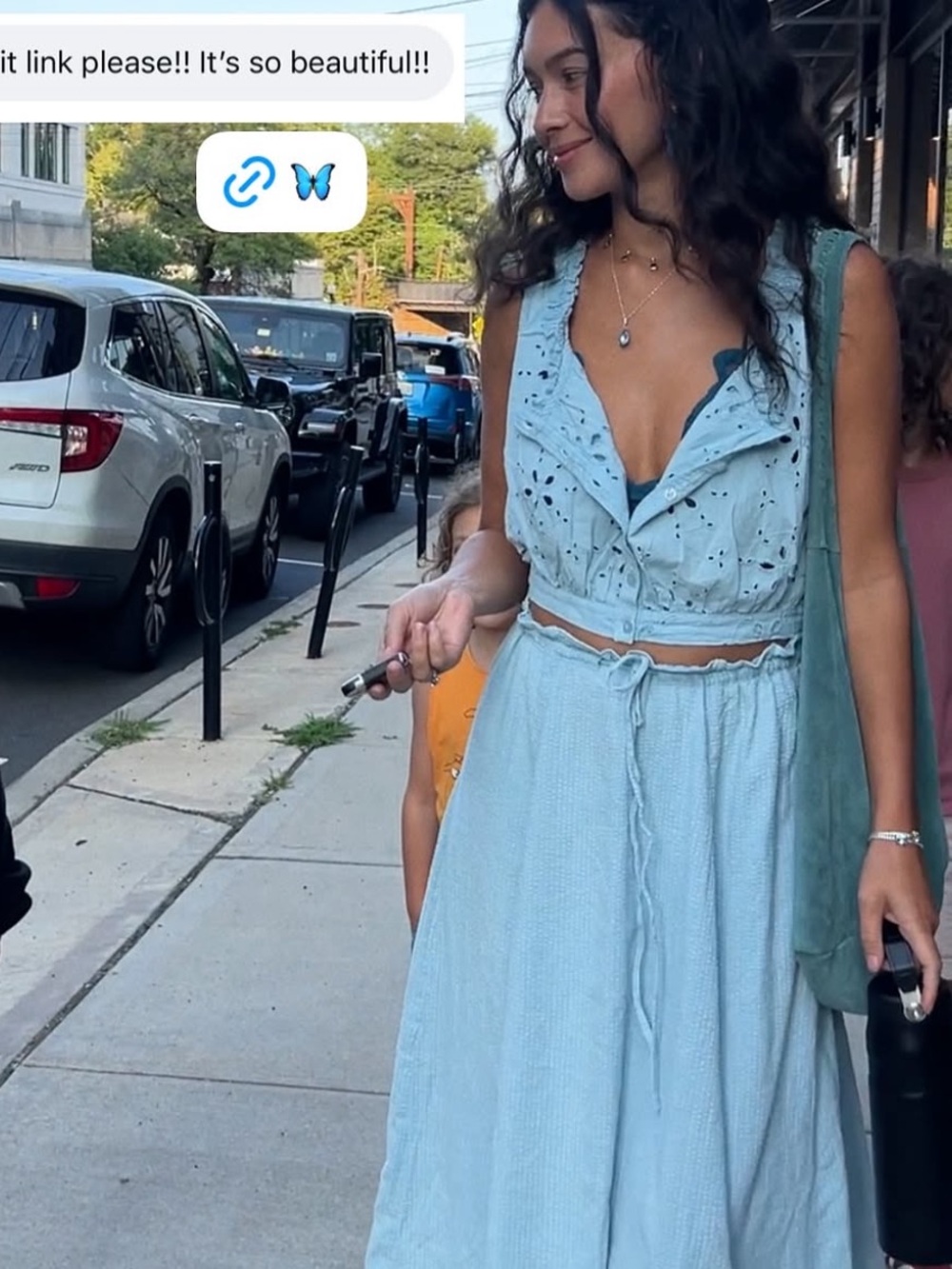 Free People Madelyn Cotton Light Blue Set NWT Size